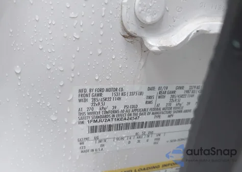 2019 Ford Expedition Limited z USA, uszkodzony, nr VIN 1FMJU2AT1KEA24547